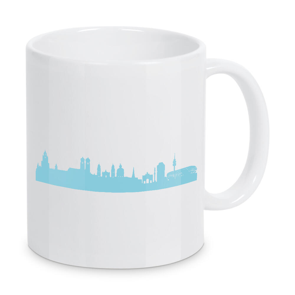 Tasse "MÜNCHEN 08 Skyline Pastel-Blue Print monochrome" artboxONE - Städte / München,Abstrakt,Architektur
