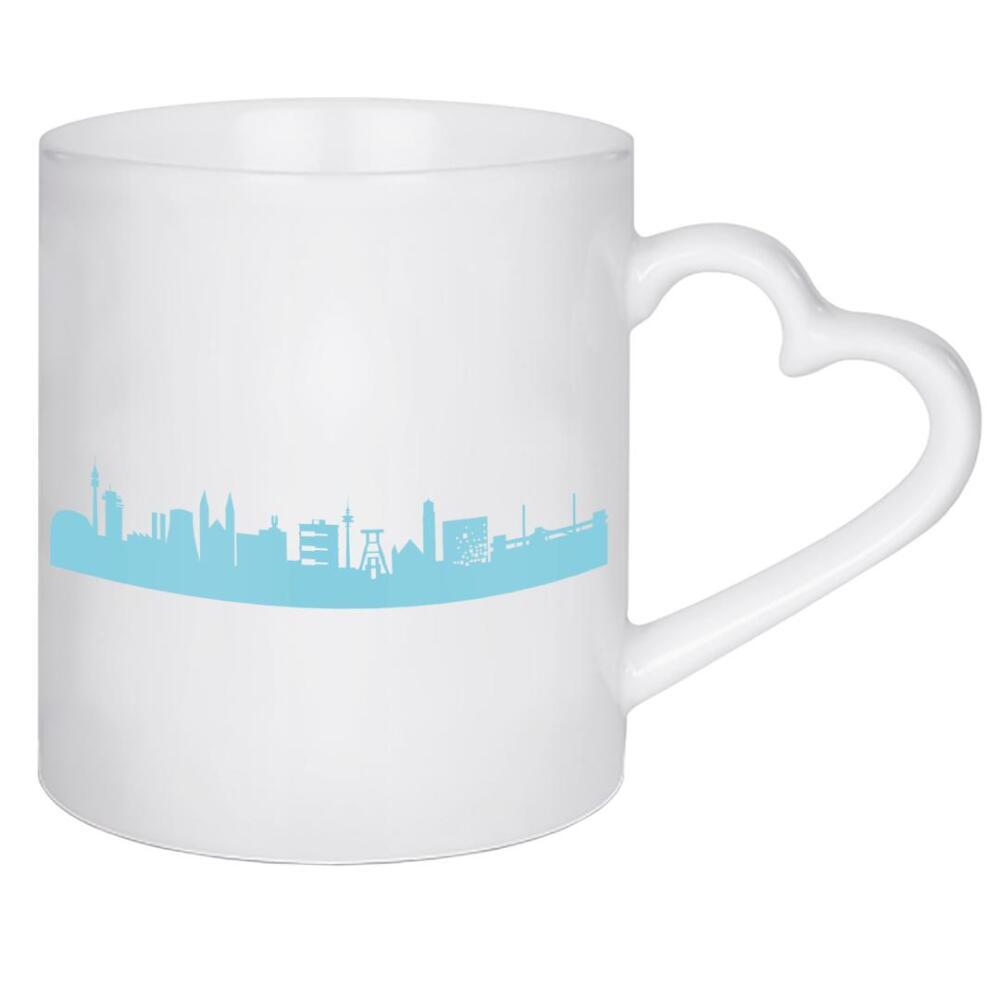Herztasse "RUHRPOTT 08 Skyline Pastel-Blue Print monochrome" artboxONE - Städte,Abstrakt,Architektur,Städte / Weitere