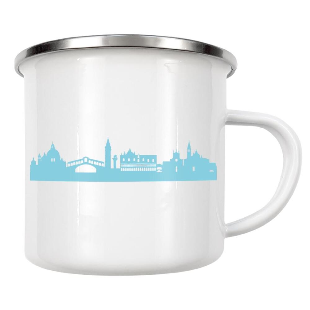 Emaille Tasse "VENEDIG 08 Skyline Pastel-Blue Print monochrome" artboxONE - Abstrakt,Architektur,Städte / Venedig