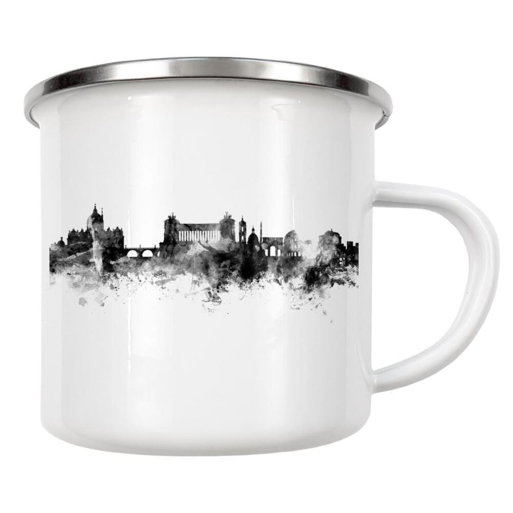 Emaille Tasse "Rome Italy" artboxONE - Städte,Reise,Schwarzweiß,Architektur