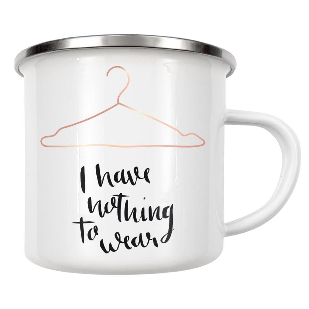 Emaille Tasse "Kleiderbügel" artboxONE - Typografie,Fashion