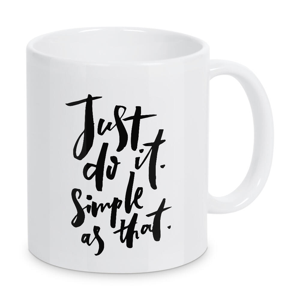 Tasse "Just Do it. Simple as that" artboxONE - Typografie,Schwarzweiß,Sport