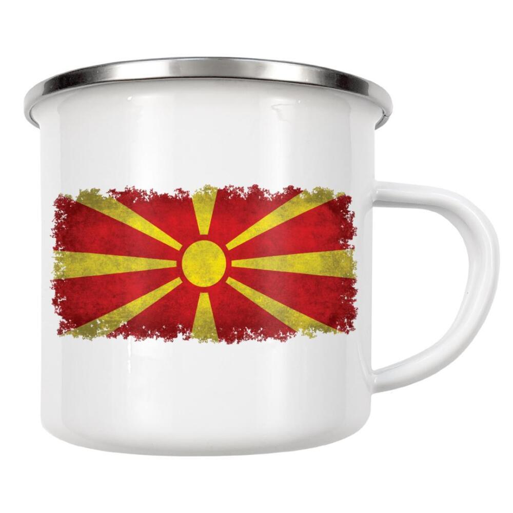 Emaille Tasse "Flag of Macedonia" artboxONE - Reise,Reise / Länder