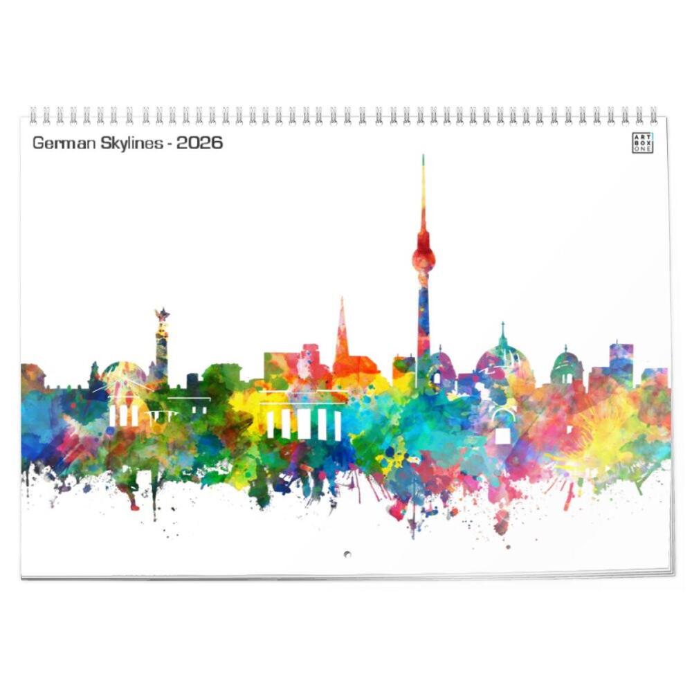 artboxONE Klappkalender A3 2026 German Skylines Skylines
