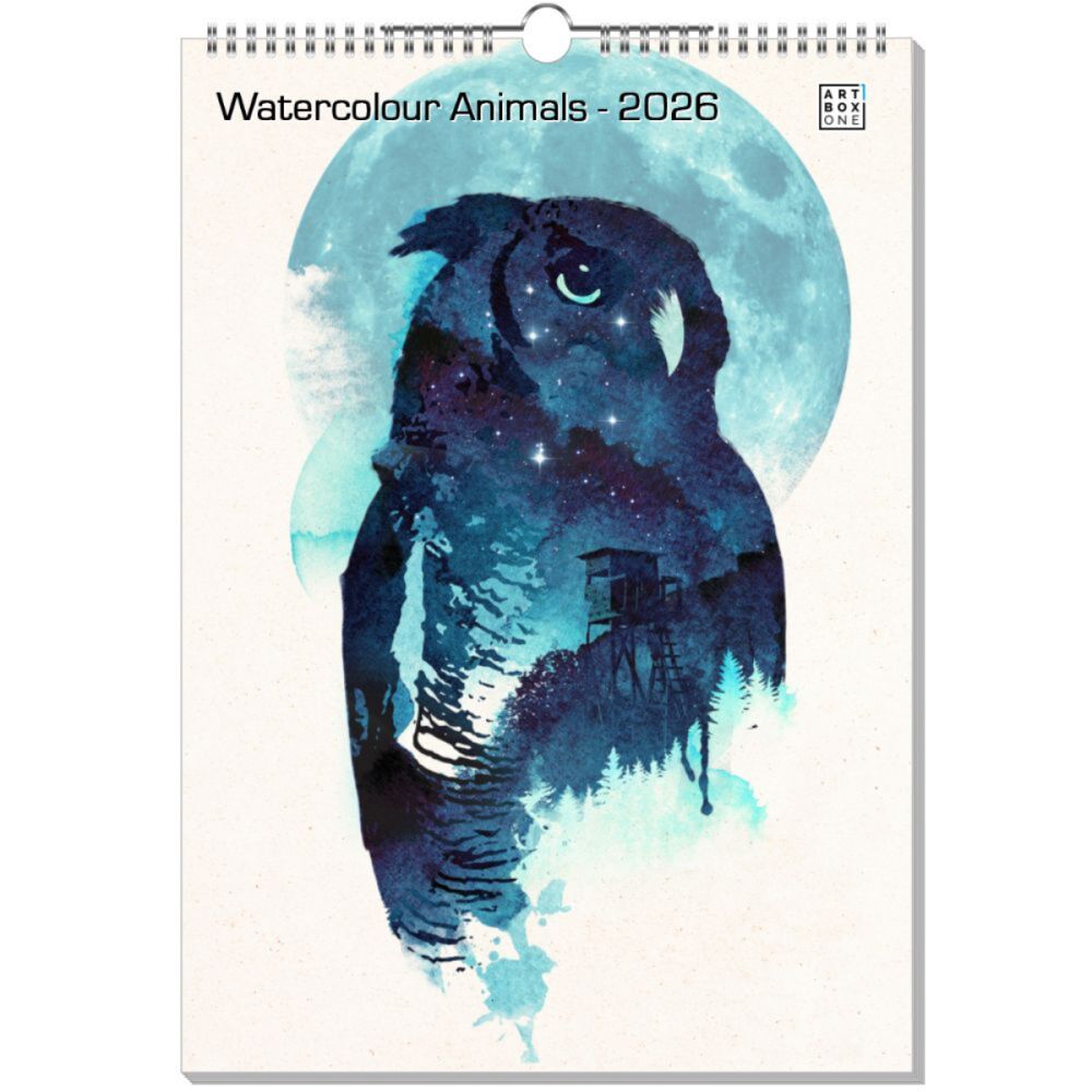 artboxONE Wandkalender A3 2026 Watercolour Animals Tiere