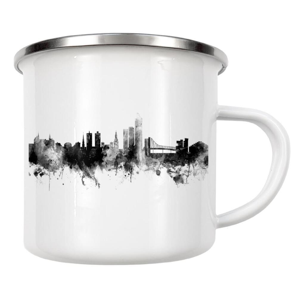Emaille Tasse "Oslo 2" artboxONE - Städte,Reise,Schwarzweiß,Architektur