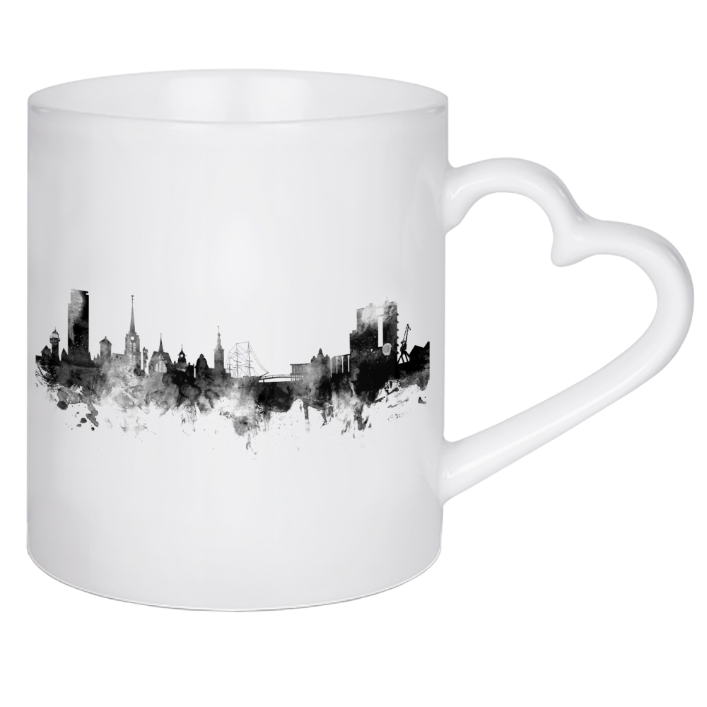 Herztasse "Halmstad Sweden" artboxONE - Städte,Reise,Schwarzweiß,Architektur