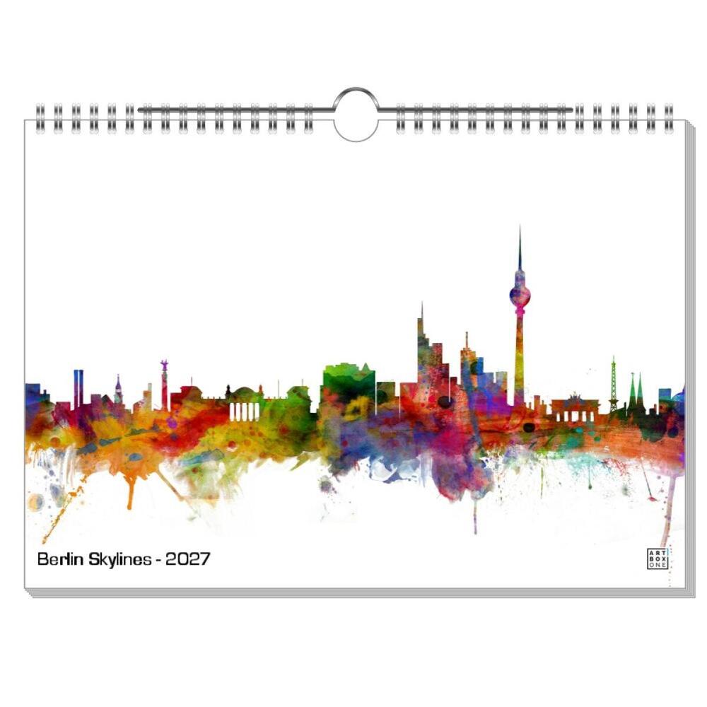 artboxONE Wandkalender A4 2025 Berlin Skylines Berlin