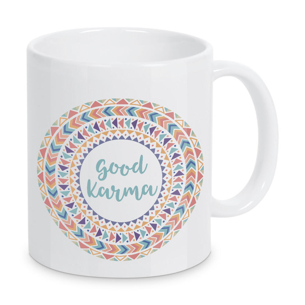Tasse "Good Karma" artboxONE - Typografie,Menschen,Geometrie,Liebe
