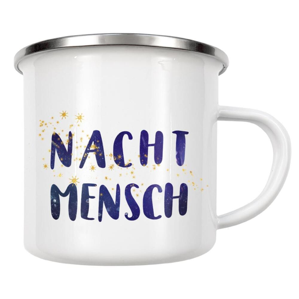 Emaille Tasse "Nachtmensch" artboxONE - Typografie,Natur,Menschen