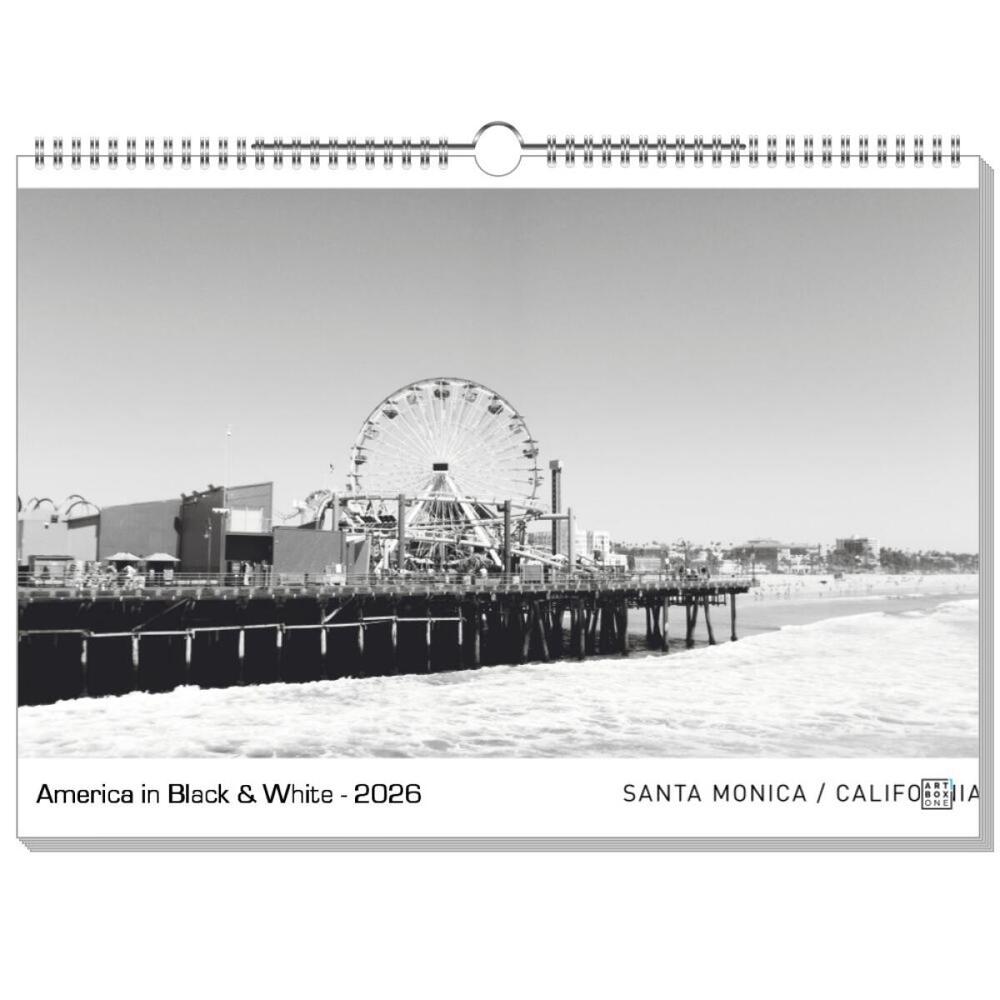 artboxONE Wandkalender A3 2026 America in Black & White Amerika