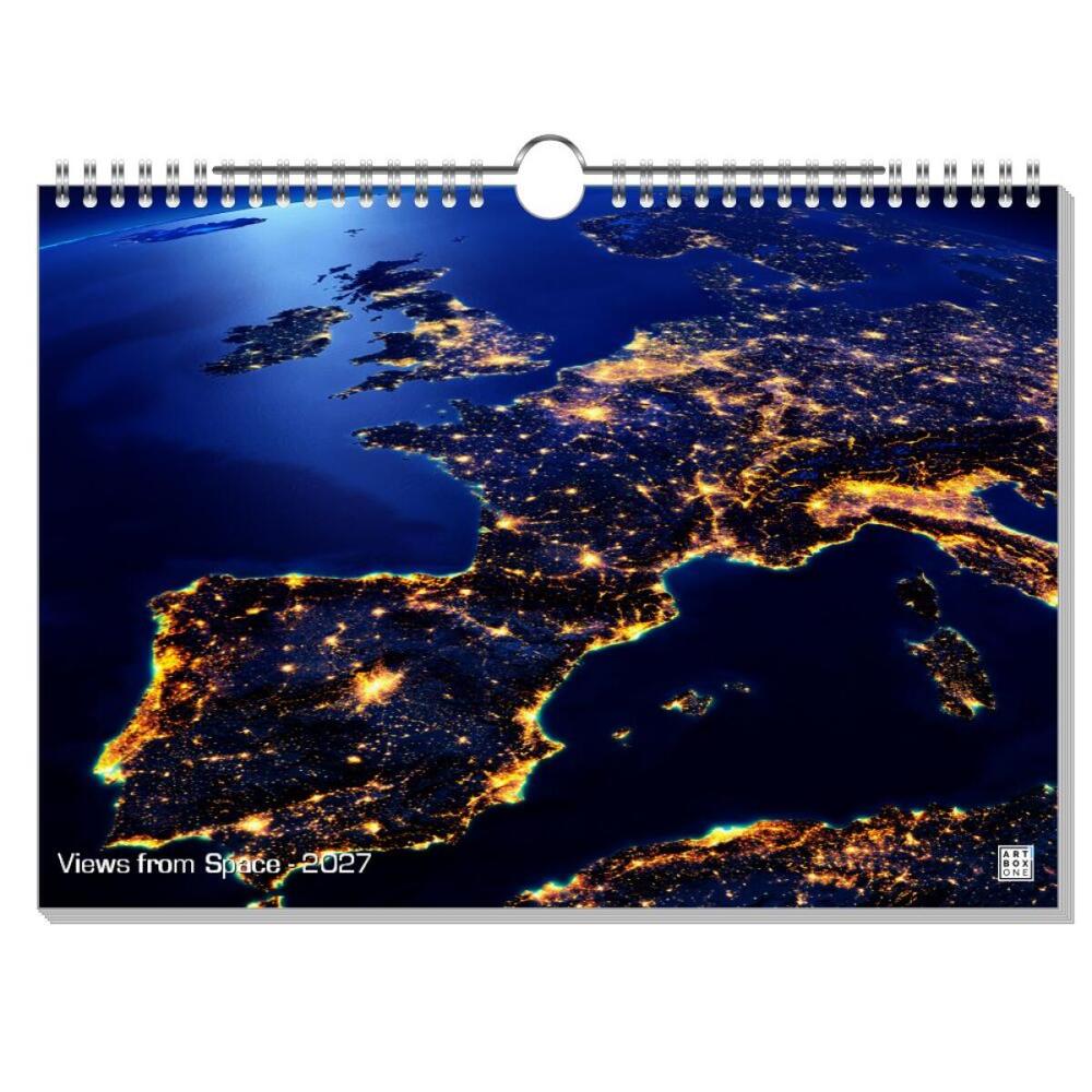 artboxONE Wandkalender A4 2026 Views from Space Europa