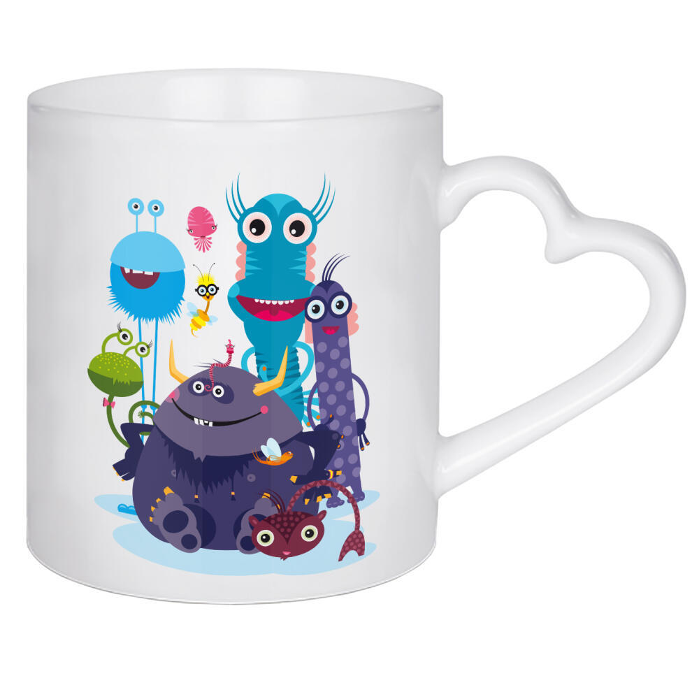 Herztasse "Monster Crew" artboxONE - Für Kinder - Monster,Freundschaft,Freunde,Friends,Kinderzimmer