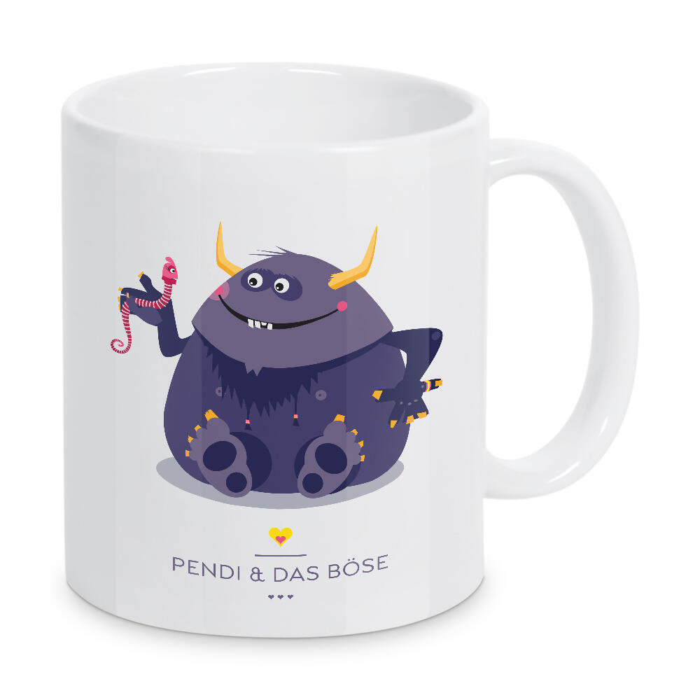 Tasse "Pendi und das Böse" artboxONE - Für Kinder - Monster,Freundschaft,Freunde,Friends,Kinderzimmer
