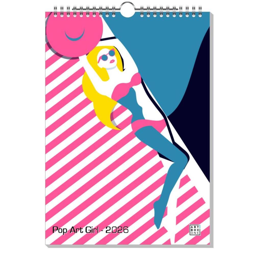artboxONE Wandkalender A4 2025 Pop Art Girl Pop art