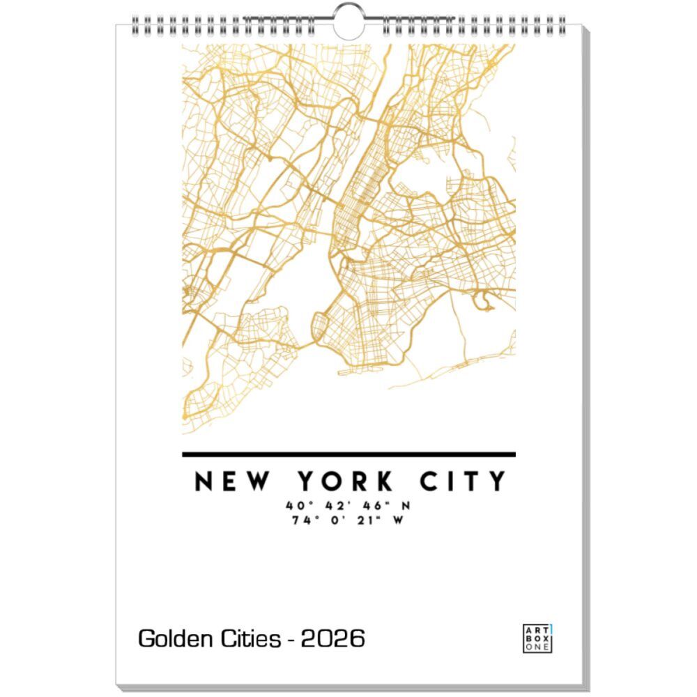 artboxONE Wandkalender A3 2025 Golden Cities Städte
