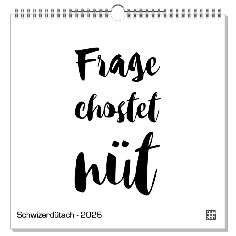 artboxONE Wandkalender Quadratisch 2026 Schwizerdütsch Schweiz
