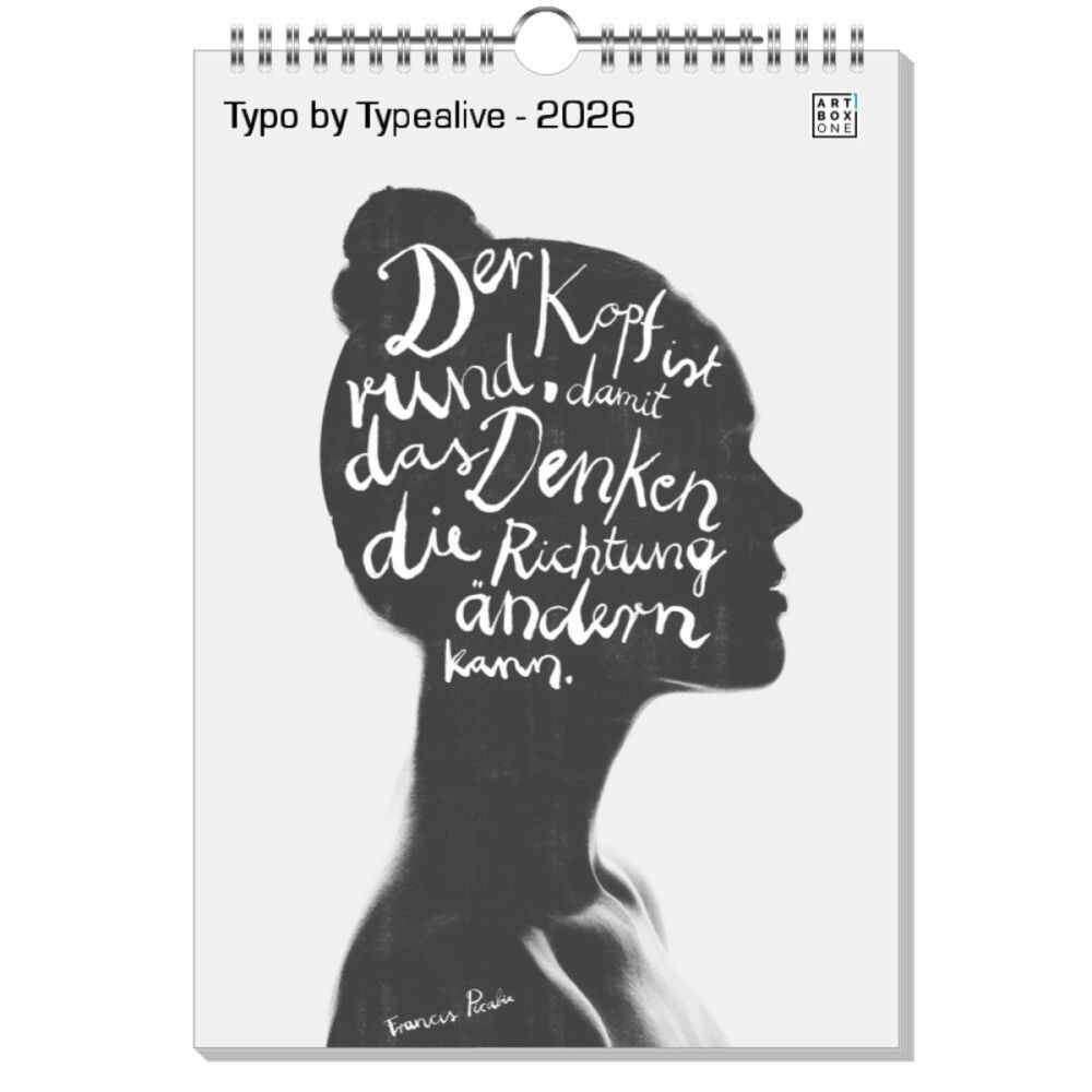artboxONE Wandkalender A4 2025 Typo by Typealive Sprüche