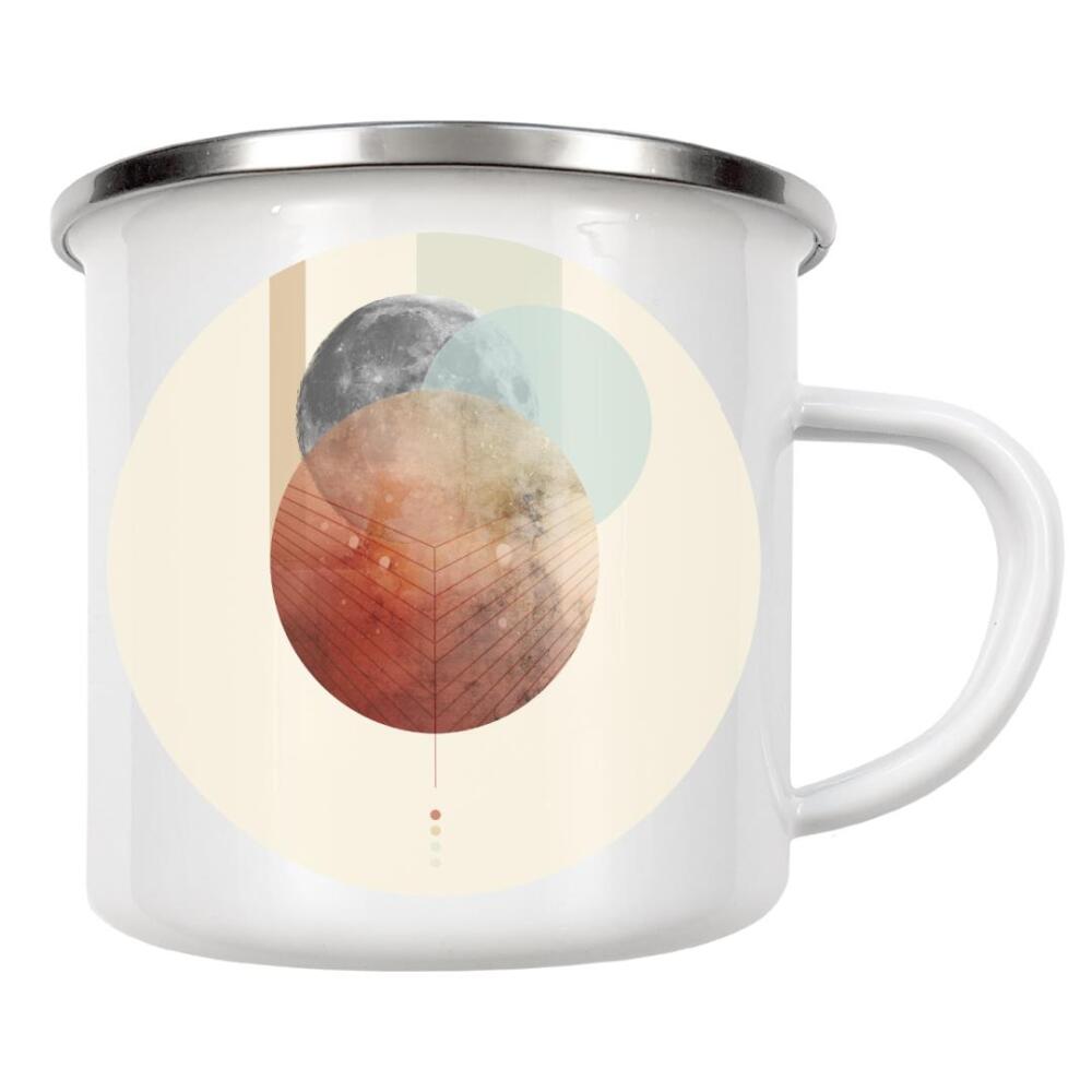 Emaille Tasse "Geo Moon II" artboxONE - Abstrakt,Geometrie - Geometrie,Marmor,Marble,Mond,Moon,Skandinavisch