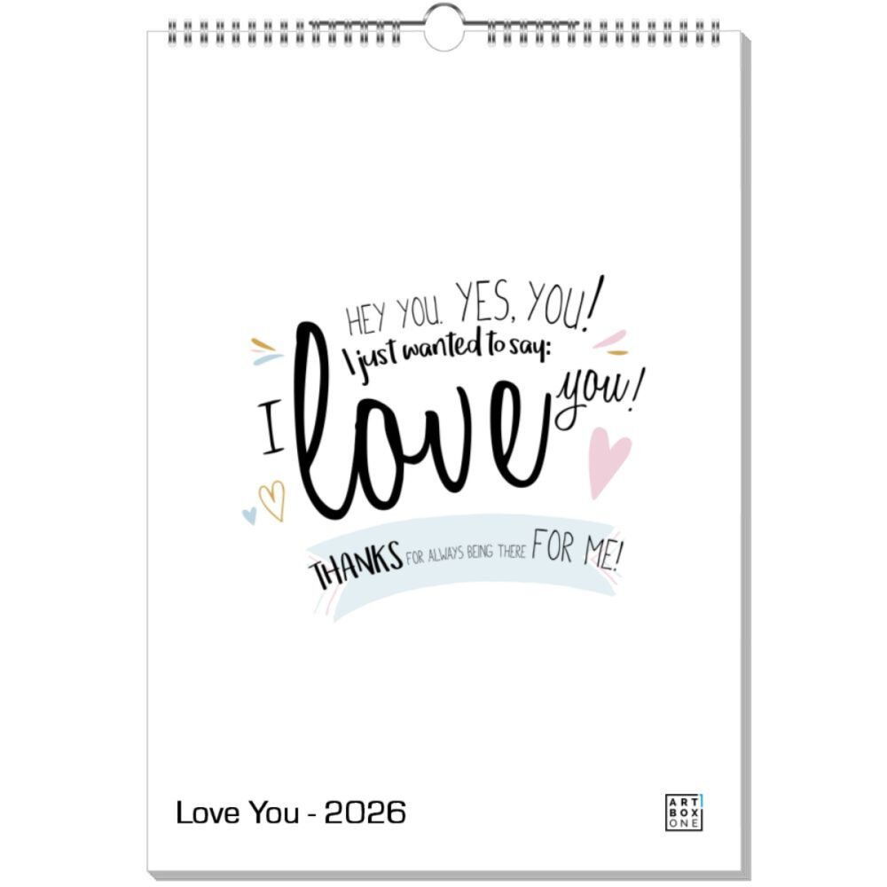artboxONE Wandkalender A3 2026 Love You Liebe