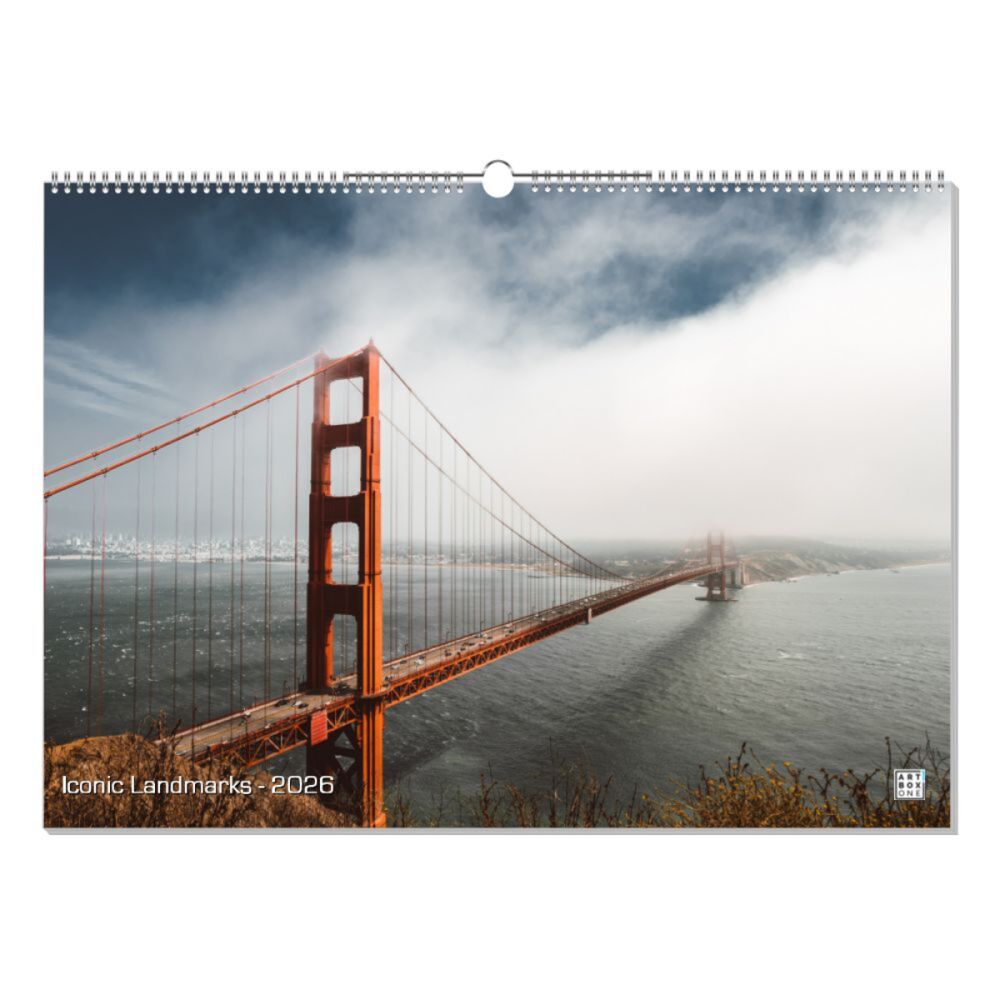 artboxONE Wandkalender A2 2026 Iconic Landmarks Reisen