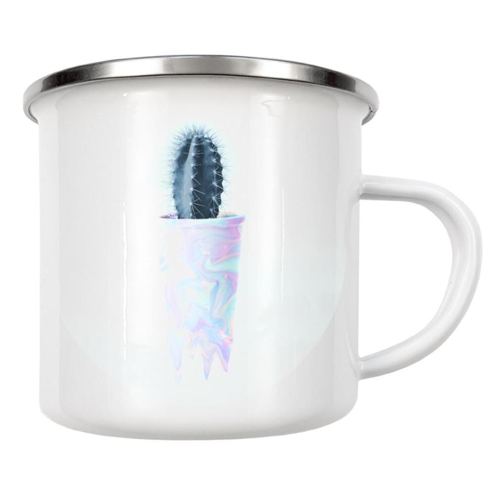 Emaille Tasse "Holographic Cactus" artboxONE - Natur,Floral