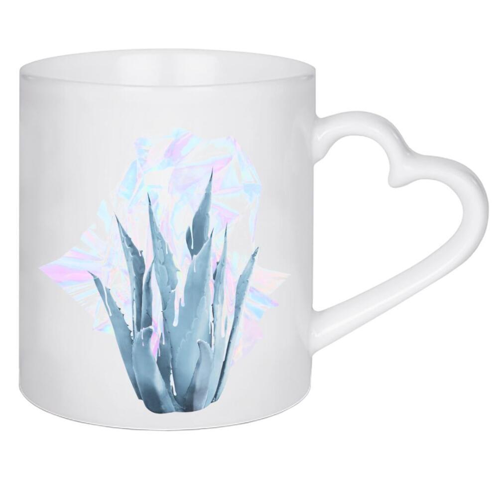 Herztasse "Holographic Succulent" artboxONE - Natur,Floral