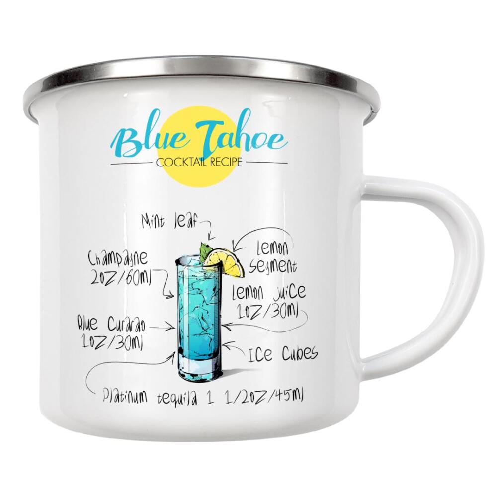 Emaille Tasse "Cocktail Blue Tahoe" artboxONE - Essen & Trinken,Essen & Trinken / Alkohol,Festivals