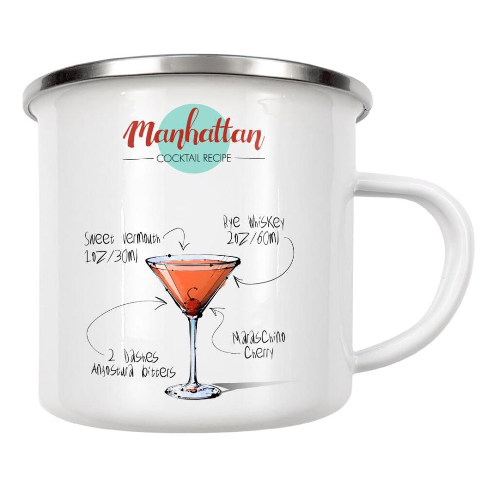 Emaille Tasse "Cocktail Manhattan" artboxONE - Essen & Trinken,Essen & Trinken / Alkohol,Festivals