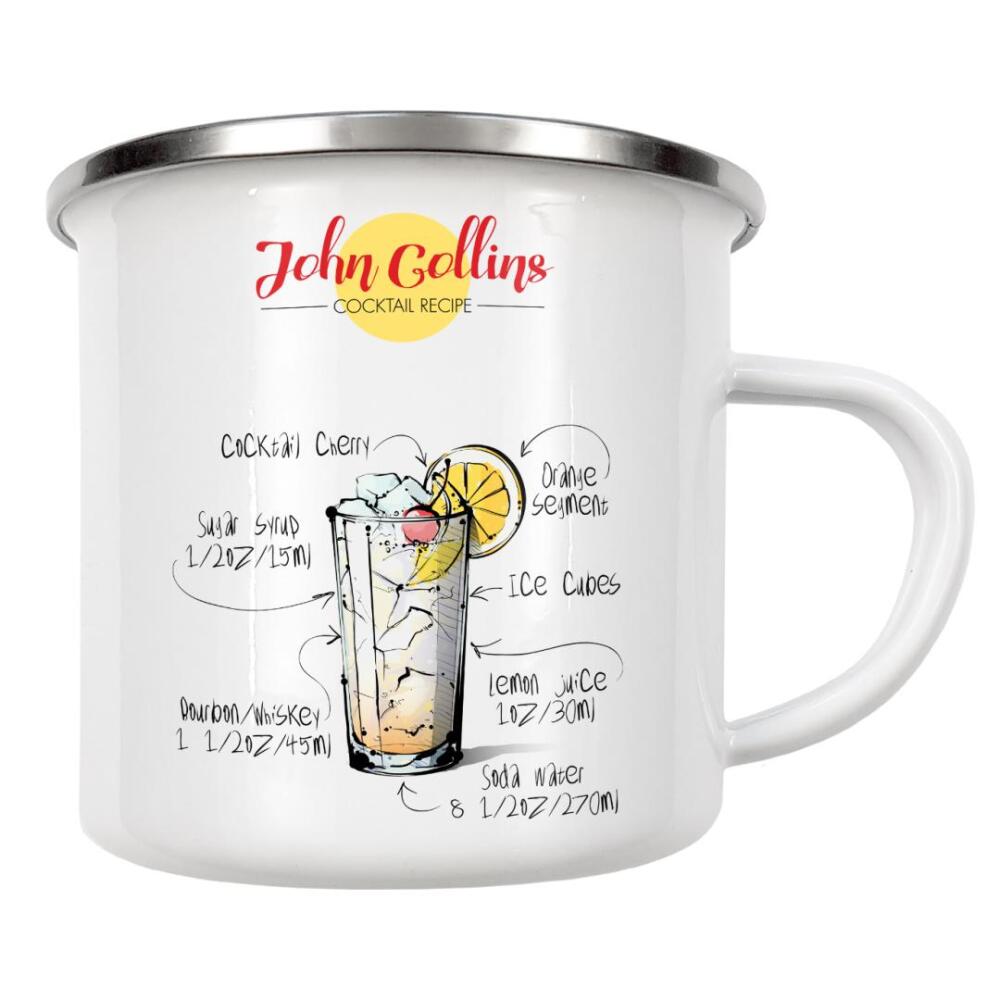 Emaille Tasse "Cocktail John Collins" artboxONE - Essen & Trinken,Essen & Trinken / Alkohol,Festivals