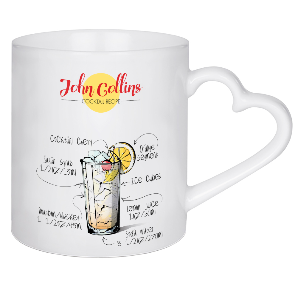 Herztasse "Cocktail John Collins" artboxONE - Essen & Trinken,Essen & Trinken / Alkohol,Festivals