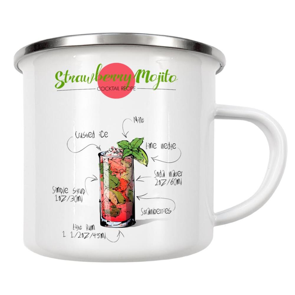 Emaille Tasse "Cocktail Strawberry Mojito" artboxONE - Essen & Trinken,Essen & Trinken / Alkohol,Festivals