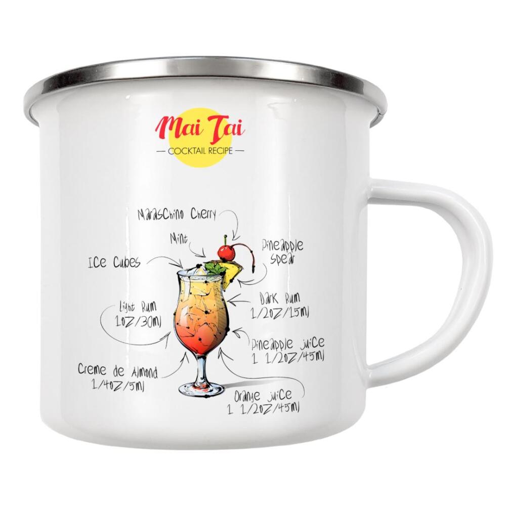 Emaille Tasse "Cocktail Mai Tai" artboxONE - Essen & Trinken,Essen & Trinken / Alkohol,Festivals