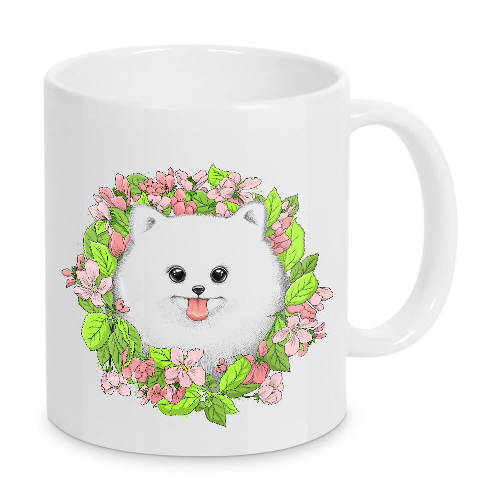 Tasse "Pomeranian in flowers" artboxONE - Natur,Floral,Tiere,Festivals