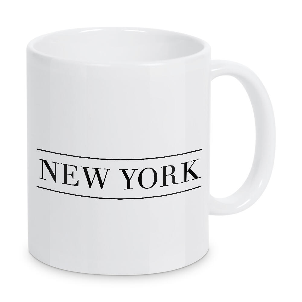 Tasse "NEW YORK | HORIZIONTAL" artboxONE - Städte,Typografie,Reise,Schwarzweiß