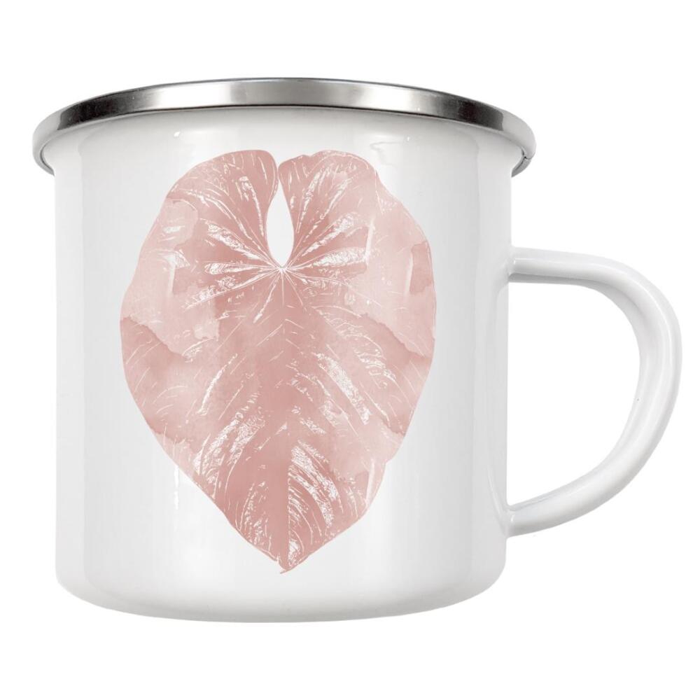 Emaille Tasse "Jungle Leaf in Blush Pink" artboxONE - Natur,Floral,Abstrakt