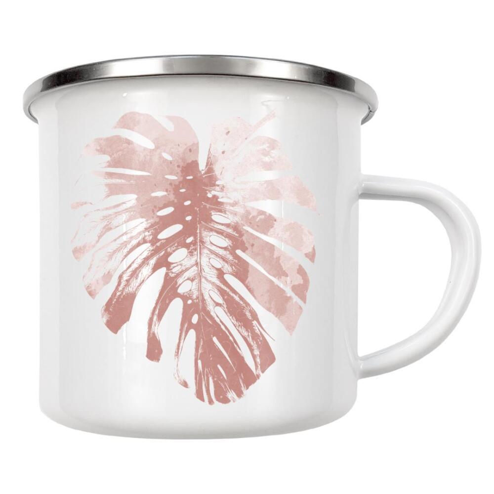 Emaille Tasse "Monstera Leaf in Blush" artboxONE - Natur,Abstrakt