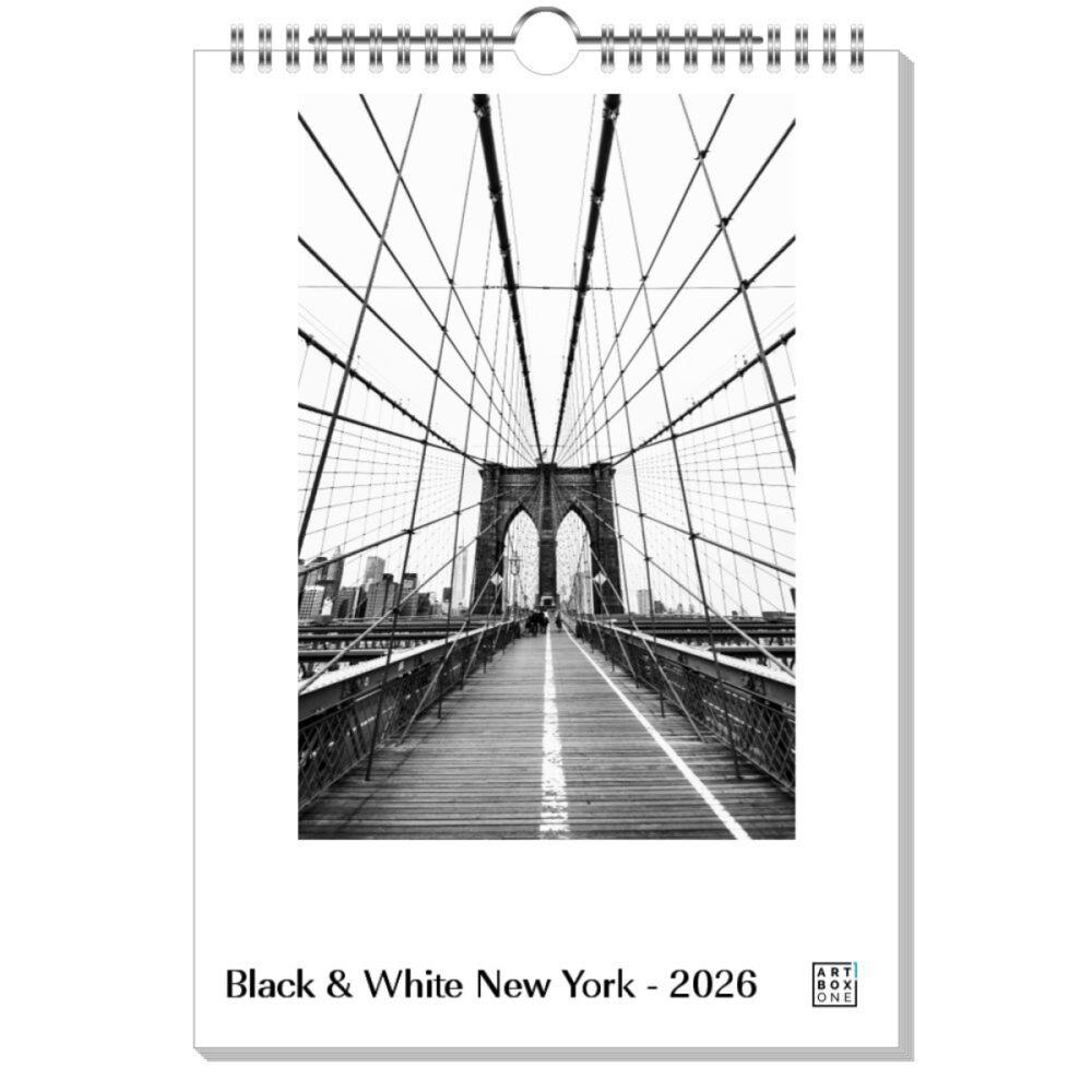 artboxONE Wandkalender A4 2026 Black & White New York New york