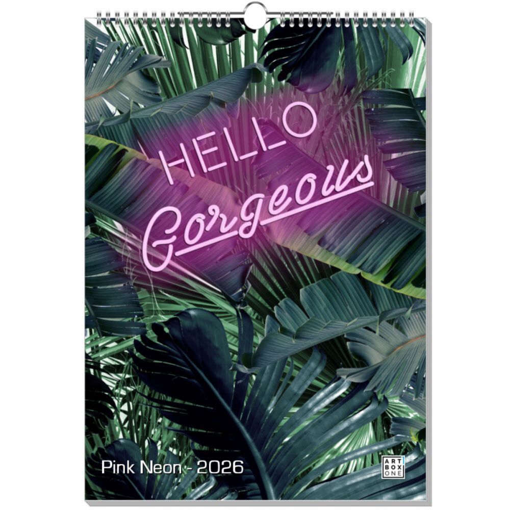 artboxONE Wandkalender A3 2026 Pink Neon Neon