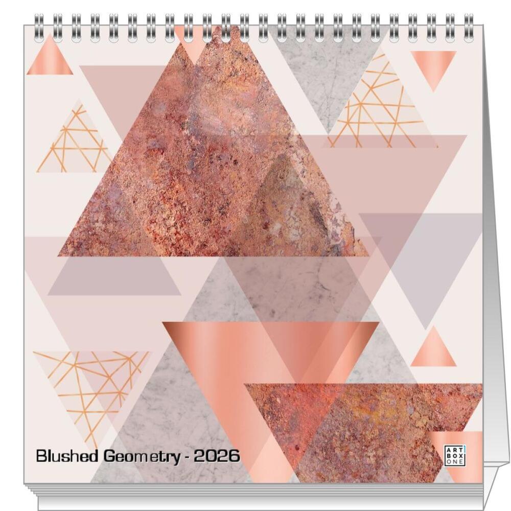 artboxONE Mini-Tischkalender 2026 Blushed Geometry Tischkalender Klein 2026 Geometrie