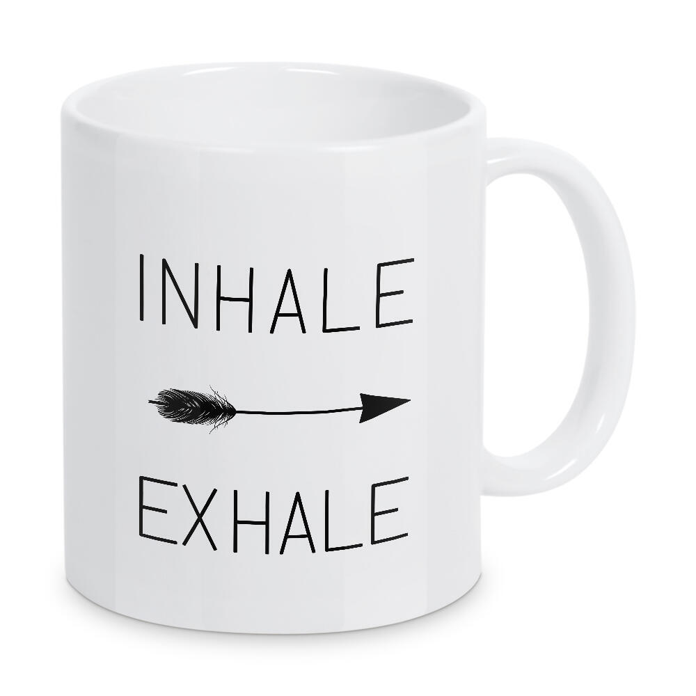 Tasse "Inhale, Exhale" artboxONE - Typografie,Schwarzweiß
