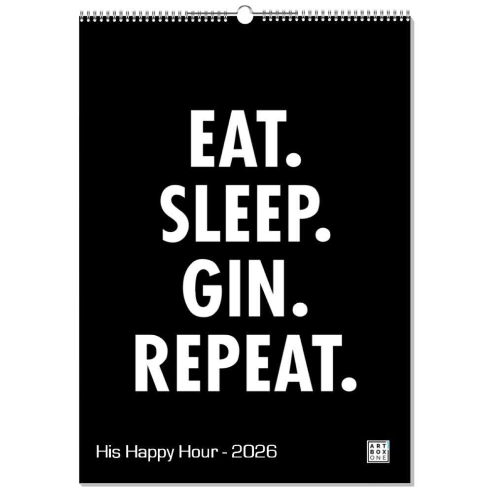 artboxONE Wandkalender A2 2026 His Happy Hour Alkohol