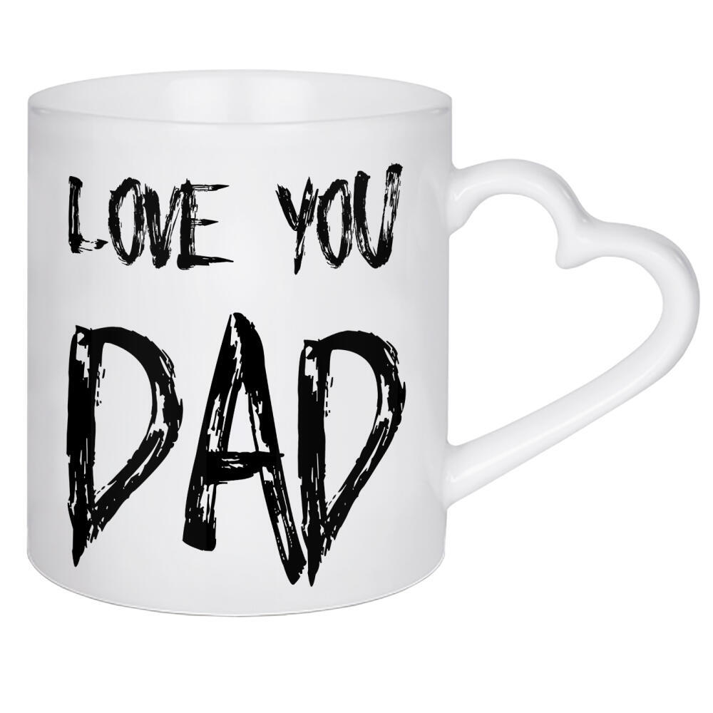 Herztasse "Love Ya Daddy" artboxONE - Typografie,Schwarzweiß - Dad,Papa,Vatertag,Familie,Geschenk,Opa,Männer,Mann
