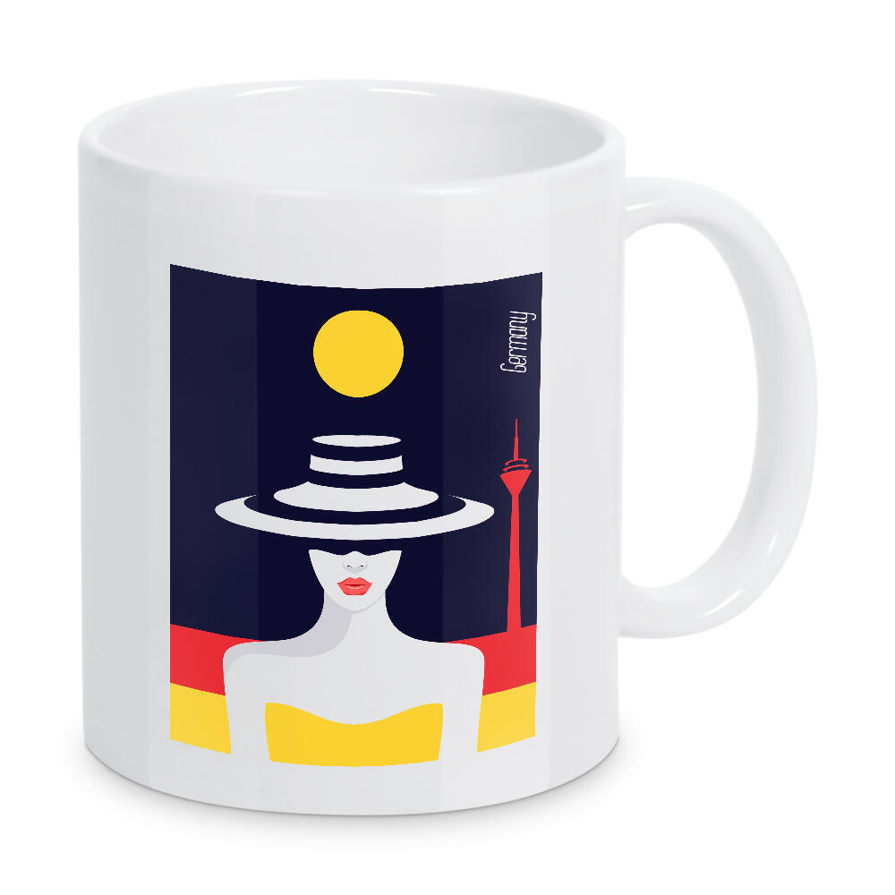 Tasse "Germany- Stylish Journey" artboxONE - Reise,Fashion,Reise / Länder - Frau,Dame,Reise,Flagge,Deutschland,Reise,Frau,Hütte,Sommer