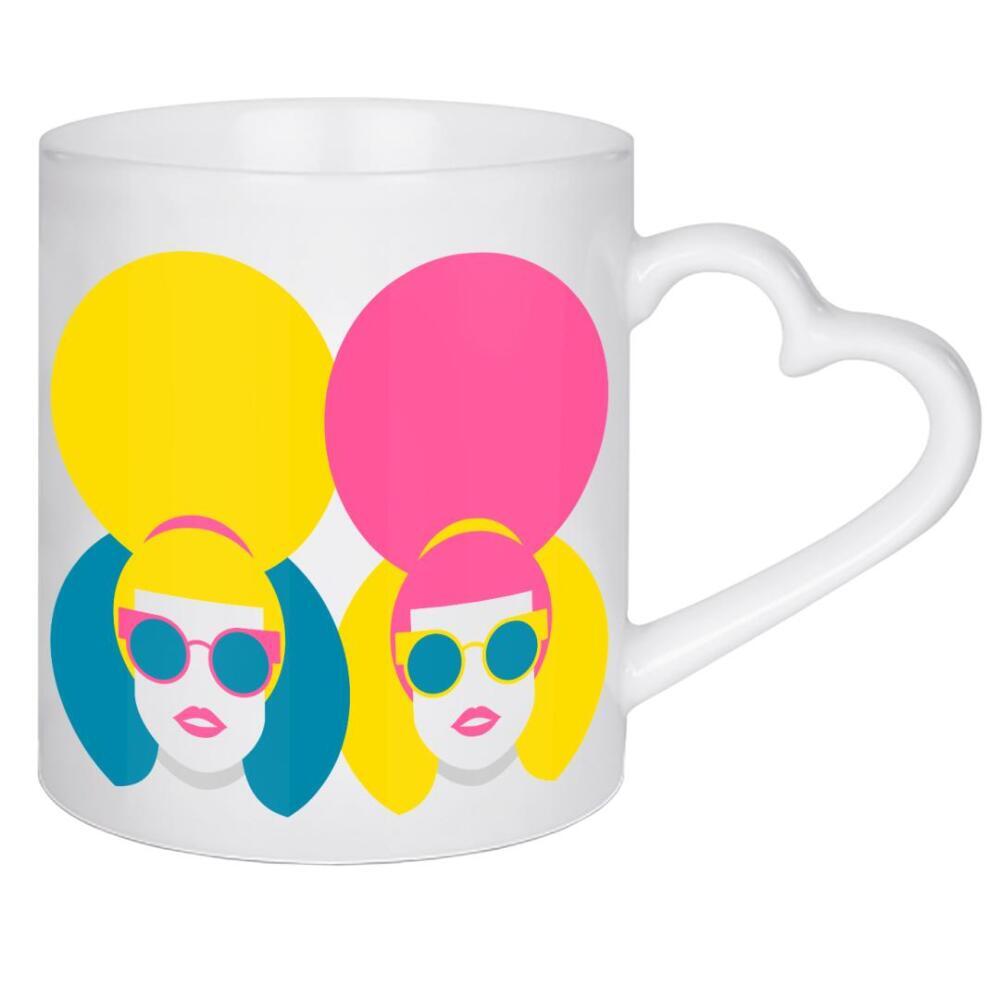Herztasse "Glam Girls" artboxONE - Fashion - Woman,Lady,Style,Fashion,Pop art,Sunglasses,Hairdo,Sonnenbrillen,Frau,Stylish