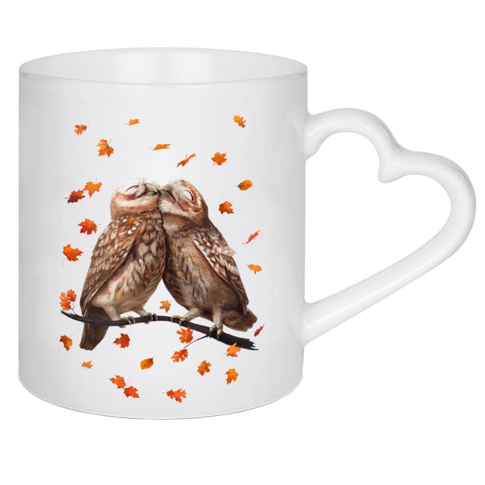 Herztasse "Autumn owls" artboxONE - Natur,Tiere