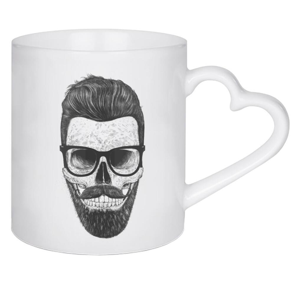 Herztasse "Hipster skull" artboxONE - Menschen,Schwarzweiß,Fashion,Streetart