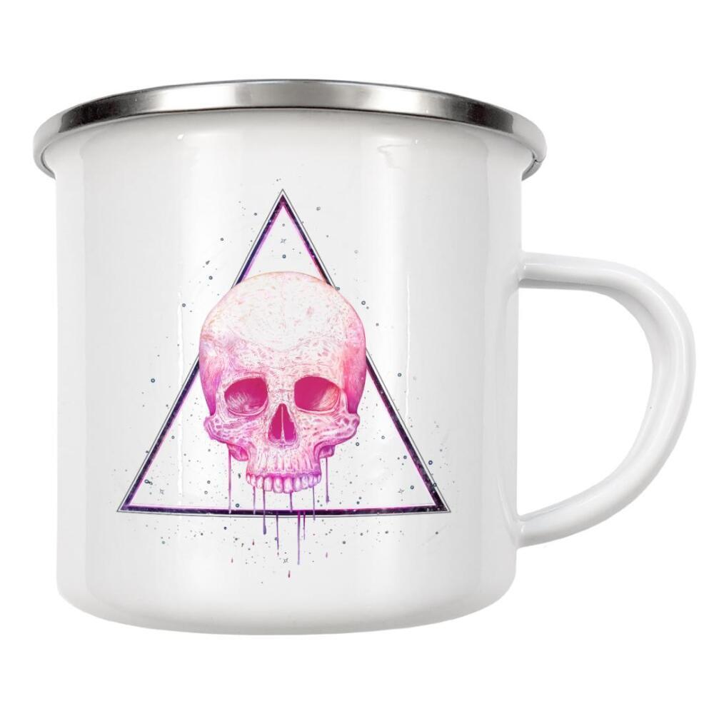 Emaille Tasse "Skull in triangle 2" artboxONE - Menschen,Geometrie,Streetart,Galaxy