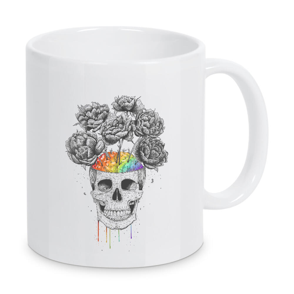 Tasse "Skull with rainbow brain" artboxONE - Natur,Floral,Menschen,Schwarzweiß,Streetart