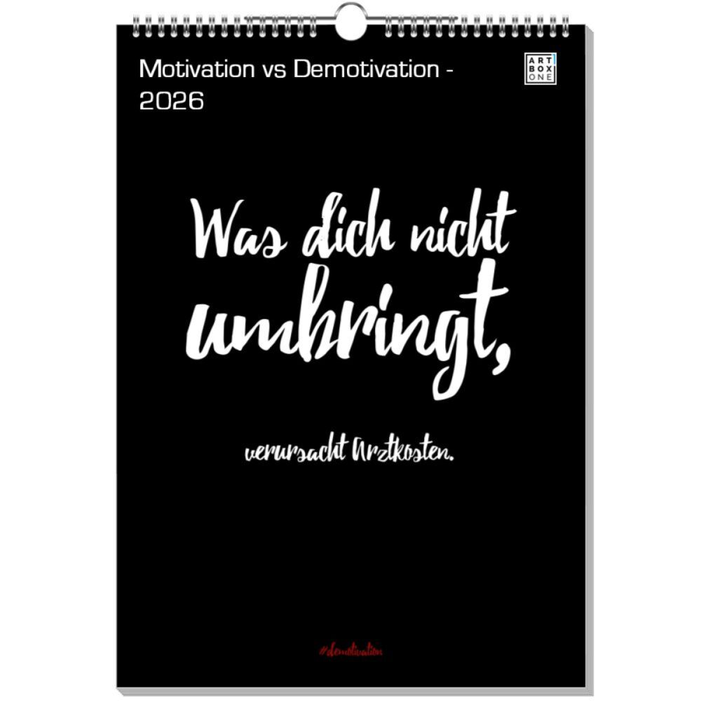 artboxONE Wandkalender A3 2025 Motivation vs Demotivation Motivation